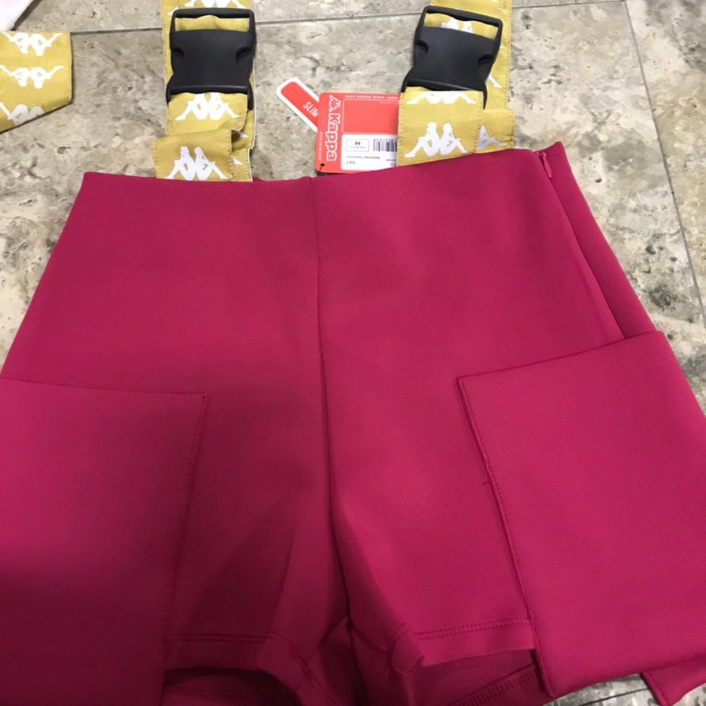 NWT KAPPA BANDA AOYAH sexy mini shorts suspenders tee tank pink M - Picture 4 of 6